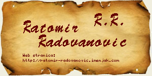 Ratomir Radovanović vizit kartica